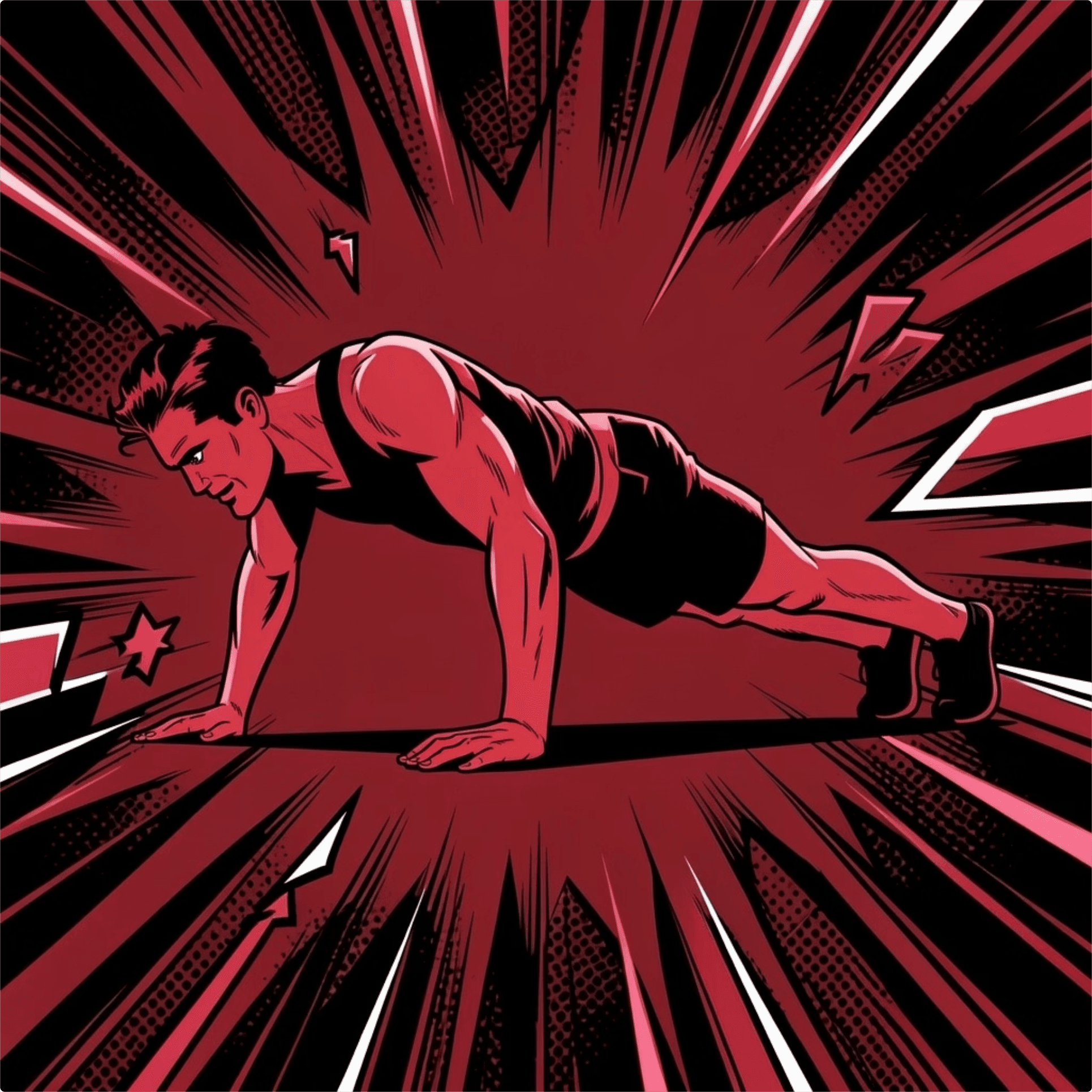 Athlete performing a pushup